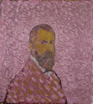 Cuno Amiet : Self portrait in rose